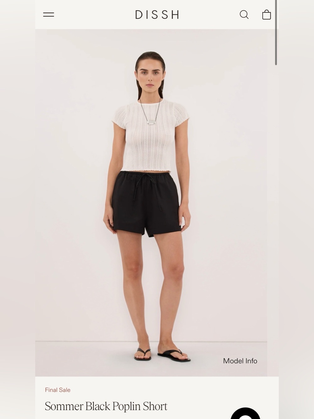 DISSH Sommer 100% Cotton Poplin High-Waist Shorts